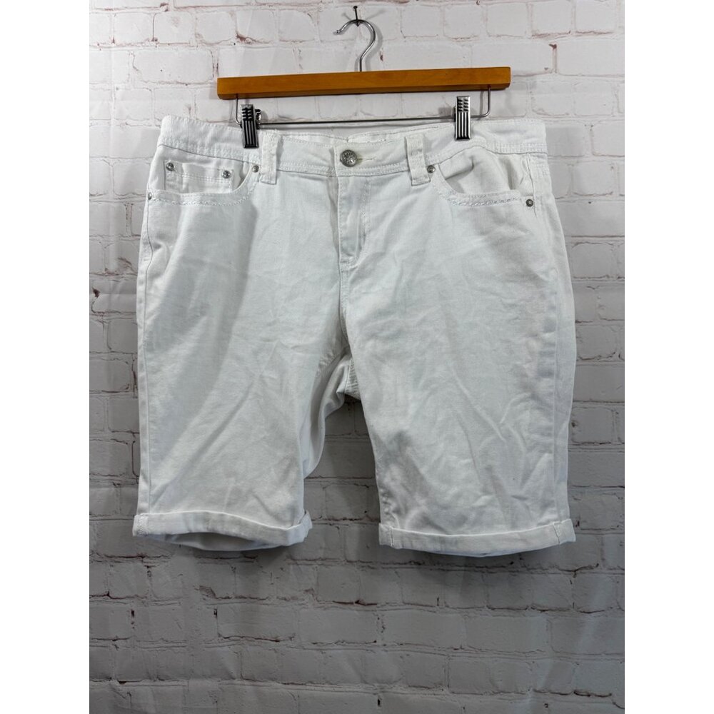 ZCO Jeans Shorts Womens Size 18 White Rolled Hem Casual